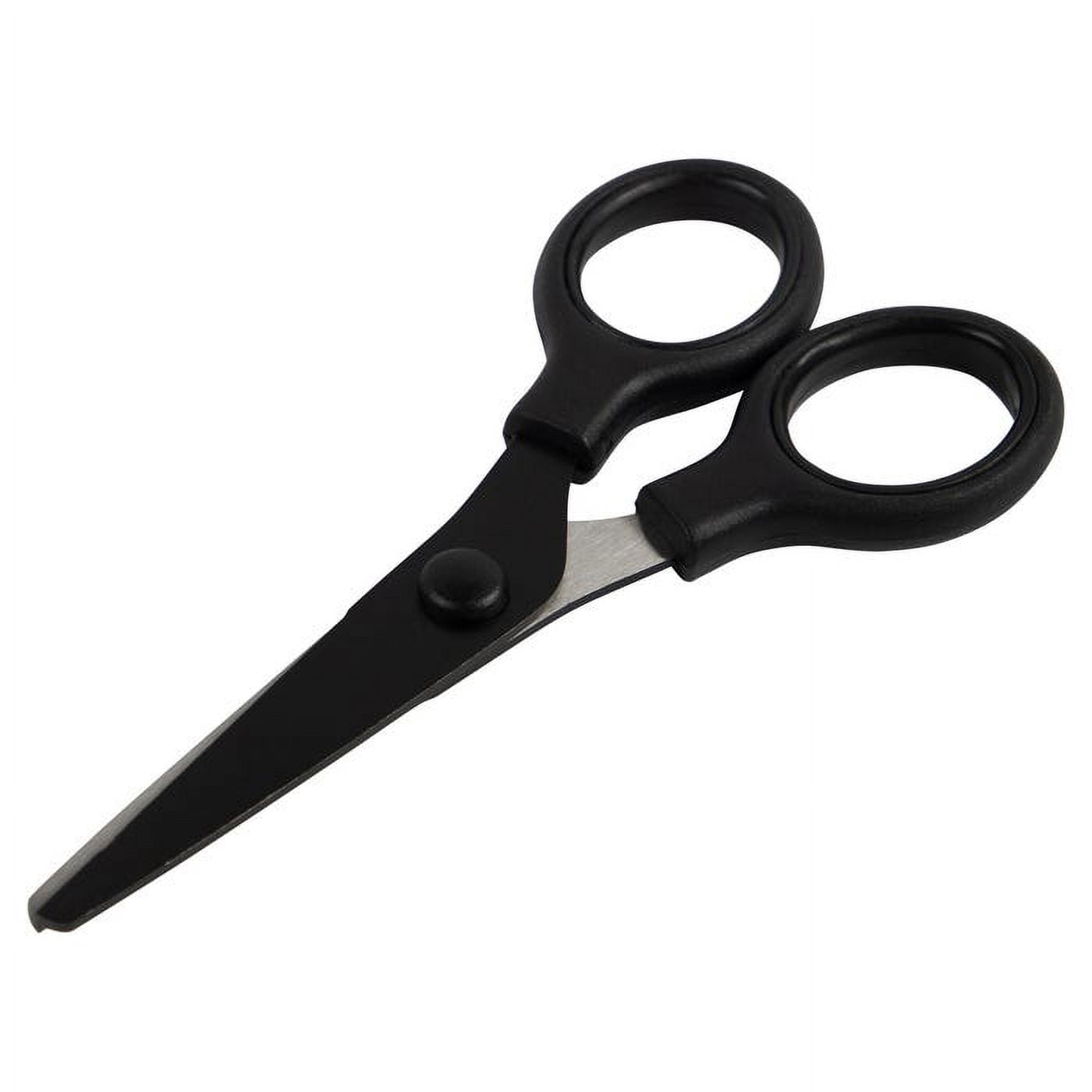 JAM Paper Multi-Purpose Mini Scissors, 5in, Black, Soft Grip & Stainless Steel Precision Blades, 1/Pack