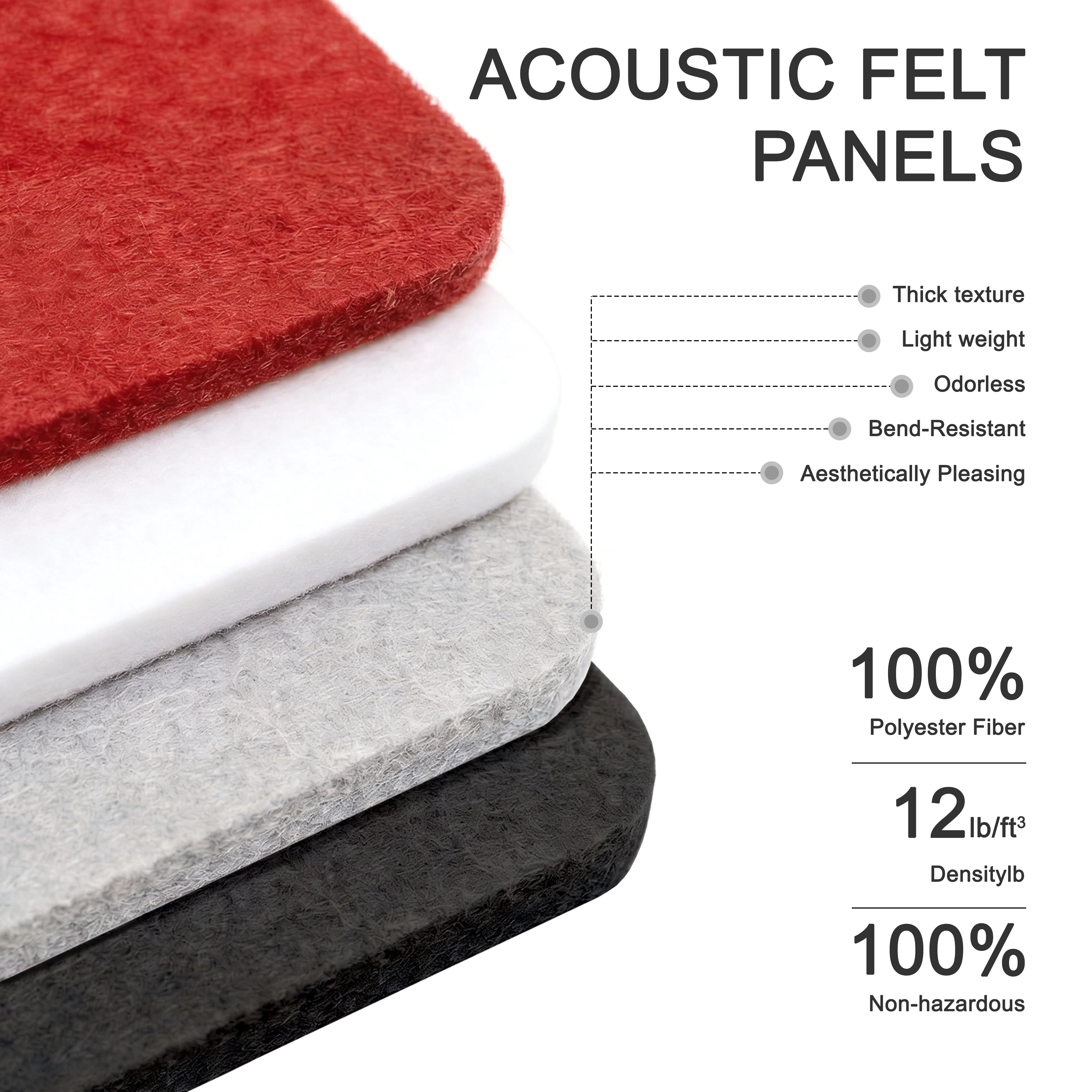 Mifurn 11.81''*11.81'' Felt Bulletin Board, 4 Colors, 6 Pack