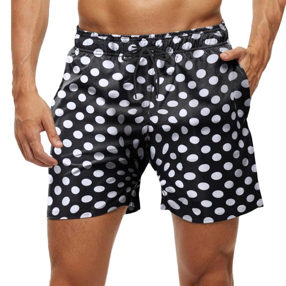 Aayomet Mens Swim Trunks Short Men Spring Summer Short Pant Leisure Vacation Party Beach Pant Trouser Hawaii Print LaceUp Loose Short,Black XXL