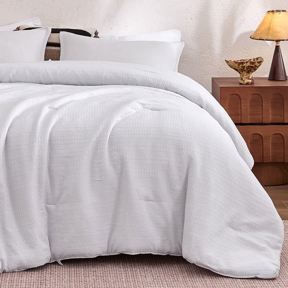 Sleep Zone Boho Jacquard Duvet Cover Set King, 3 Pieces Cozy Soft Breathable Bedding Set, Light Grey