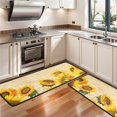 thumbnail image 3 of Kitchen Rugs Sets Of 2,Beige Sunflower Handwriting Pattern Anti Fatigue Kitchen Mat Rugs Non Slip Washable,Decorative Kitchen Floor Mats for Kitchen,Sink,Laundry,17"x47"+17"x47", 3 of 5