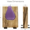 thumbnail image 2 of Excello Global Products Matte Purple Glass and Wood Vase - Rustic Flower Vase Decorative Centerpieces for Dining Room Table Coffee Tables Vintage Farmhouse Decor (Short - 8" x 6") - EGP-HD-0344, 2 of 4