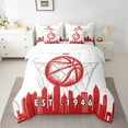 thumbnail image 2 of 7 Pcs Comforter Set Queen Size,Basketball Bed in a Bag with Flat Sheet and Fitted Sheet and Adults,Sports Bedding Set with Pillowcase and Sham,Atlanta, 2 of 5