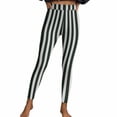 thumbnail image 7 of JOANKDMI Women Striped Pattern Yoga Pants Ghostly Circus Ringmaster Dress Up Vertical Slim Fit Tights for Festival Carnival Theme Party Vintage Halloween Outfit Base, 7 of 7