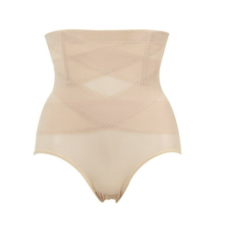 

NUNU Women Shaping Brief High-waist Cross Compression See Through Breathable Holes Underwear Sexy Panties for Home