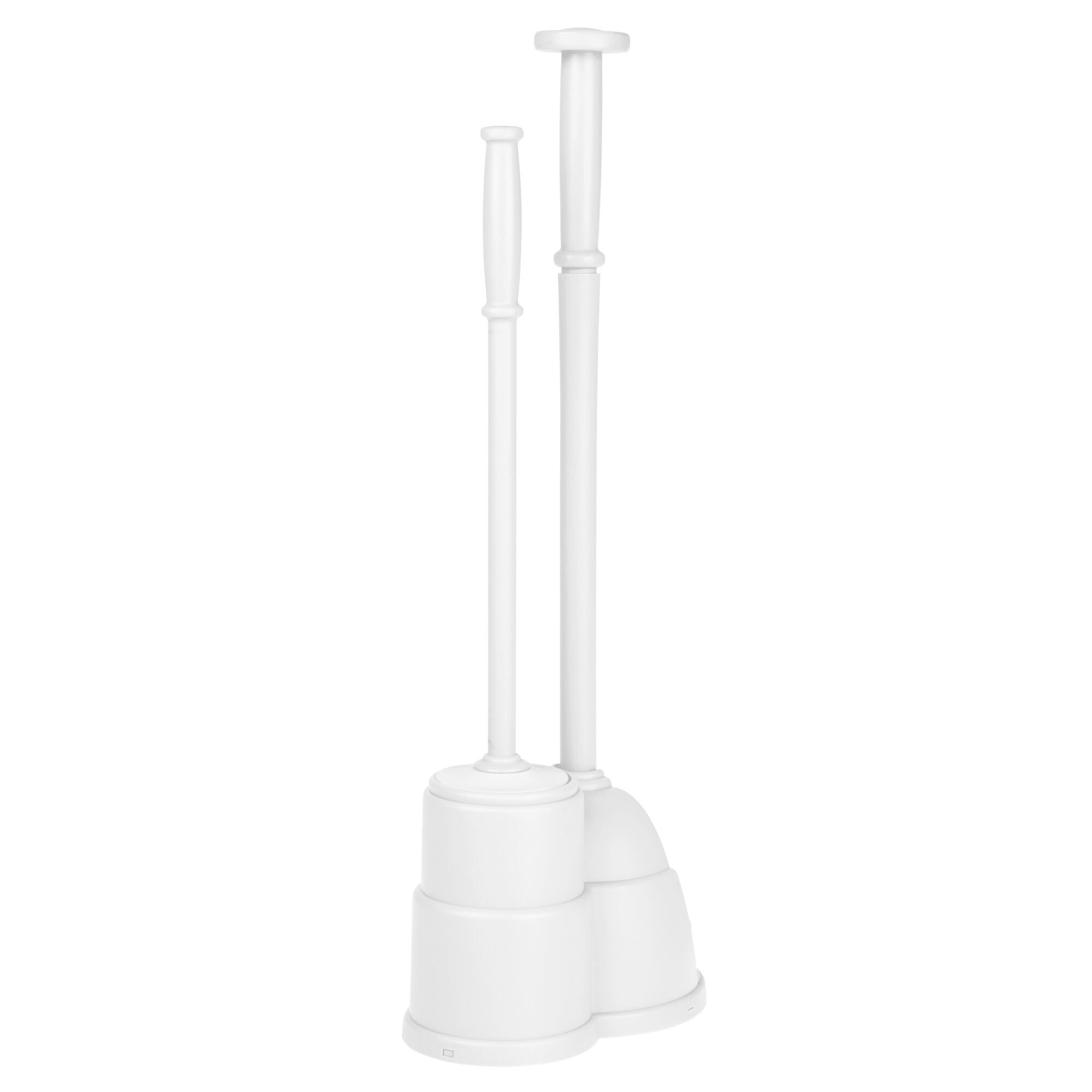 mDesign Hidden Plunger and Brush Set for Bathroom Toilet - White