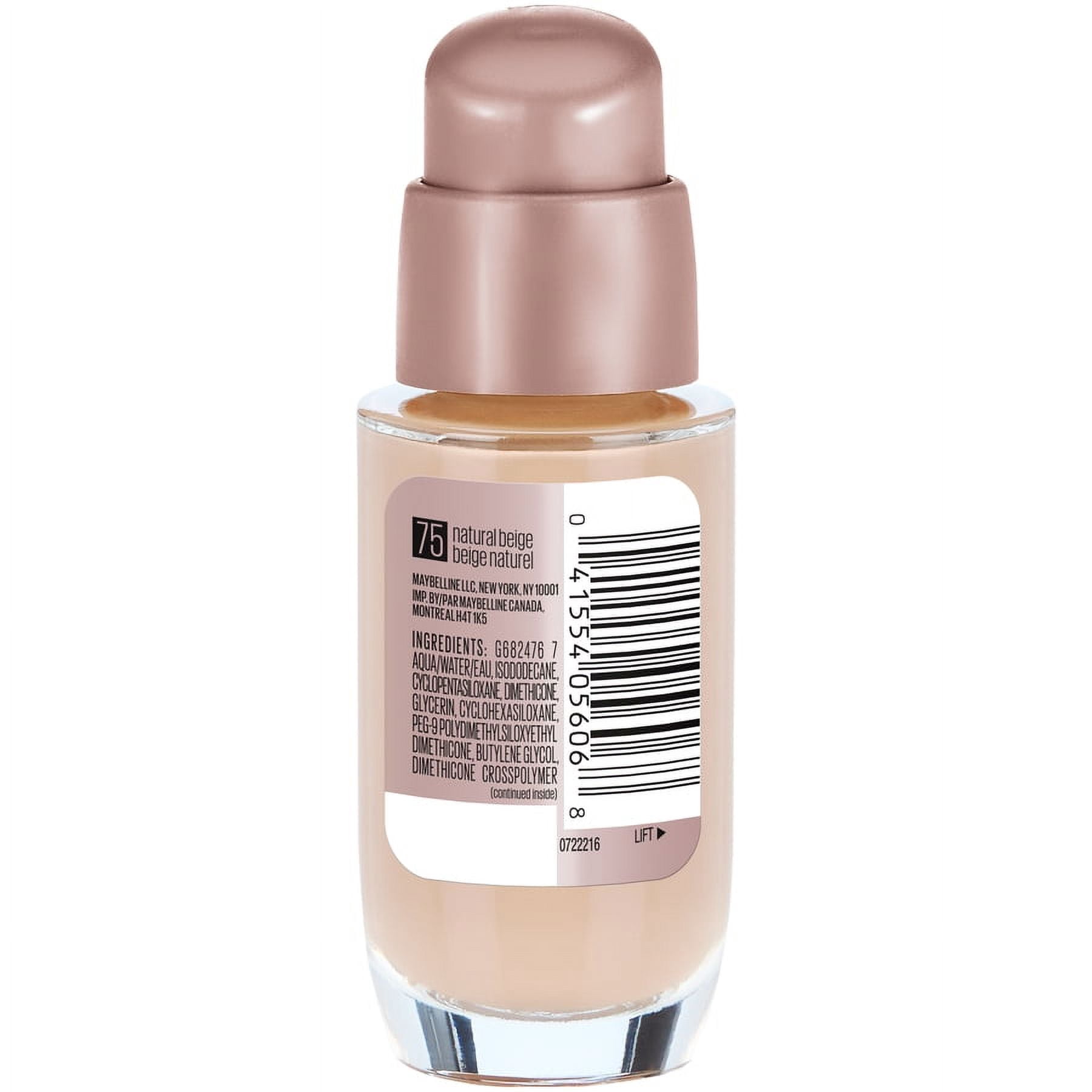 Maybelline Dream Satin Liquid Foundation Makeup, 75 Natural Beige, 1 fl oz