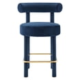 thumbnail image 6 of Modway Toulouse 26" Velvet Fabric Counter Stool in Midnight Blue/Gold (Set of 2), 6 of 10