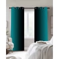 thumbnail image 2 of Blackout Curtains for Bedroom, Teal Black Ombre Room Darkening Window Drapes for Living Room, Gradient Contemporary Abstract Art Thermal Insulated Grommet Curtains, 52x90 inch, 2 Panels, 2 of 9
