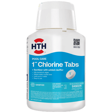 HTH Pool Care 1" Chlorine Tablets for Swimming Pools, 5 lbs