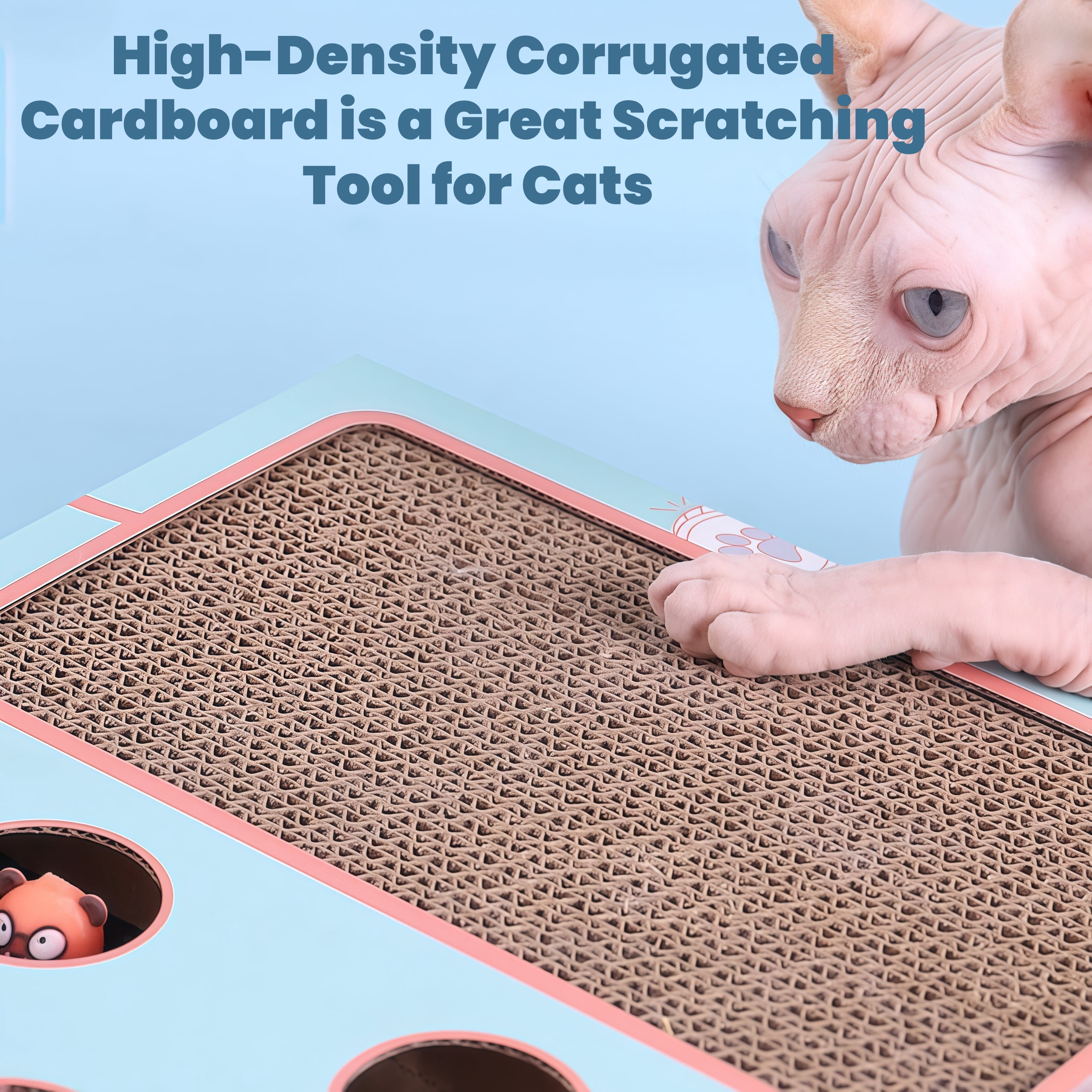 interactive Cat Toy with Cardboard Material for Fun Scratching and Play