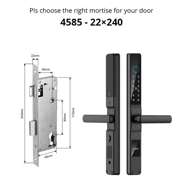 Waterproof Smart Door Lock Fingerprint APP Password RFID Card Keyless Digital Electronic Lock Aluminum/s Sliding ,Easy Installation