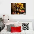 thumbnail image 4 of COMIO Kitchen Wall Art Wine Pictures Wall Decor Large Canvas Wall Art for  Room Dining Room Brown Vintage Home Decor Neutral Red Wine Bottles Artwork for Walls Sunflower Paintings for Wall Decorations, 4 of 4