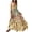Yellow, variant on Women's Printed V Neck Tie Shoulder Cami Dress with Smocked Bodice and Tiered Skirt 100% Polyester All Day Comfort