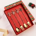 thumbnail image 4 of Holloyiver 2024 New Spoons And Forks Set, Cartoon Funny Christmas Spoon, Creative Santa Claus Dessert Spoon And Fork Gift Box, 4 of 8