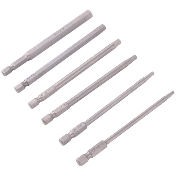 OUNONA 6 Pcs Stripped Screw Remover Hexagon Bit Screw Extractor Set 10X0.8cm Silver