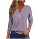 thumbnail image 2 of Fiudx Tops para Mujer Blusa de Manga 3/4 Corta Estampada a La Moda para Mujer, Blusa Informal con Cuello Redondo, 2 of 5