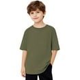thumbnail image 2 of vdgthytj Boys Girls Short Sleeve T Shirts Kids Summer Oversized Tops Trendy Crewneck Basic Tees 5-15 Years, 2 of 8