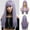 A-Purple, variant on Phocas Long Hair Pink Wigs for Women，Glueless Synthetic Wig with Bangs for Party
