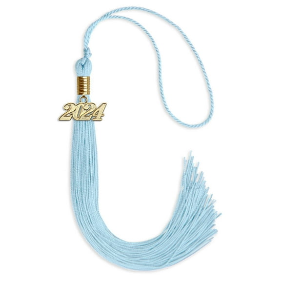 Endea Graduation Light Blue Graduation Tassel with Gold Date Drop