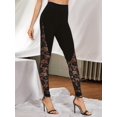thumbnail image 5 of Womens Leggings High Waisted Mesh See Through Pants Black L, 5 of 9
