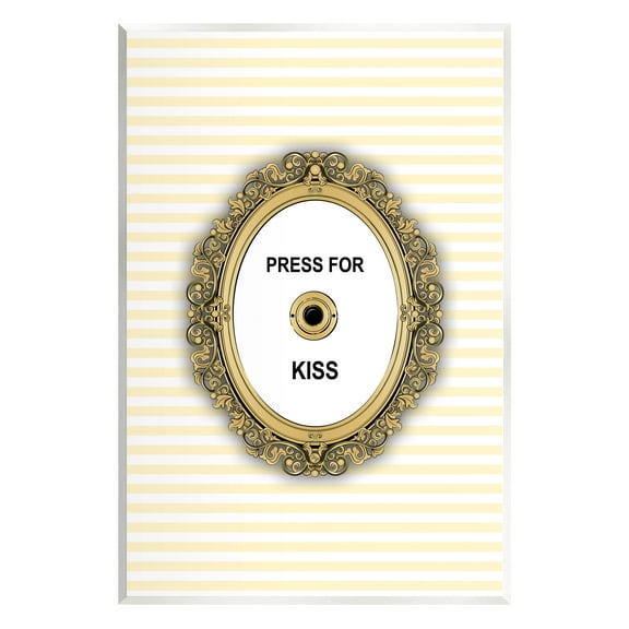 Stupell Industries Press For Kiss Romance Graphic Art Unframed Art Print Wall Art, Design by Martina Pavlova