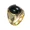 Gold, variant on Men Stainless Steel Black Stone Rings Oval Gemstone Signet Ring Statement Ring Black Size 7