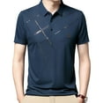 thumbnail image 2 of Camiseta de manga corta para hombre, transpirable, informal, para playa, al aire libre, con estampado de rayas L azul oscuro Salvador Dali Camisa de hombre, 2 of 10