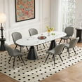 thumbnail image 6 of MOONMISS Dining Chairs Set of 2, Upholstered Kitchen Chairs with Backrest and Metal Legs,Gray, 6 of 6