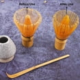 thumbnail image 2 of Juego de Matcha de 4 Piezas: Batidor de Bambú Hecho A Mano (Chasen) y Cuchara para Té Tradicional, Cuchara Matcha y Soporte para Batidor de Cerámica, 2 of 5