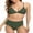 Green Solid, variant on Charmo Women Triangle Bikini Swimsuit High Waist Swimwear 2 Piece Bathing Suits