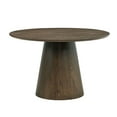 thumbnail image 3 of Kevinplus 47.24'' Round Modern Style MDF Wood Dining Table for Kitchen, Living Room, Cafe, Stylish Leisure Desk with Sturdy Cylindrical Base, for Small Spaces, Apartment,Walnut, 3 of 11