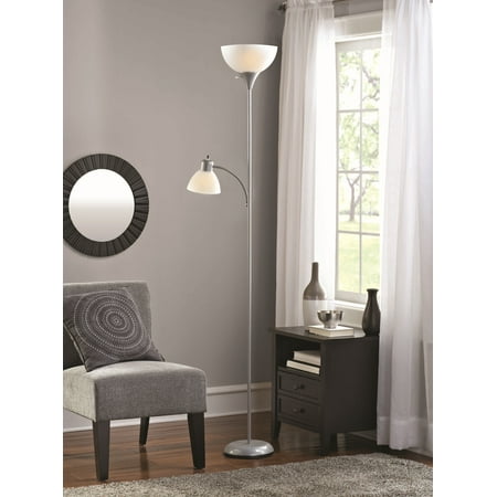 Mainstays Floor Lamp And Reading Lamp Silver