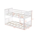 thumbnail image 6 of Harper & Bright Designs Twin Over Twin Bunk Bed with Built-in Ladders and Guardrail, Solid Wood Twin Size Floor Bunk Bed Frame, 6 of 10