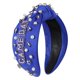 thumbnail image 1 of Mokkia Diadema de fútbol para mujer, con cuentas de diamantes de imitación y nudo superior ancho, accesorio deportivo para el cabello, regalo (día del juego azul), 1 of 5
