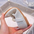 thumbnail image 6 of WERYOUNG Girls Sandals Summer Fashion Cute Versatile Sequins Bow Pearl Flat Sole Princess Shoes Kids Stylish Party Wedding School Sandal,White,5-5.5 Years, 6 of 8