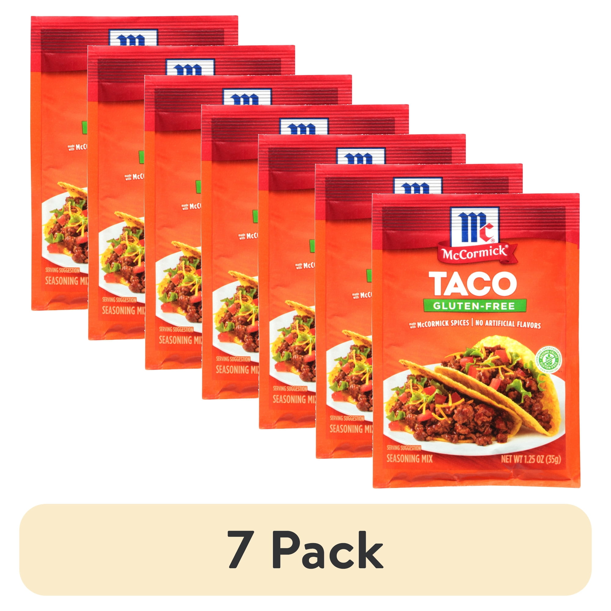 (7 pack) McCormick Gluten-Free Gluten-Free Taco Seasoning Mix 1.25 oz Packet