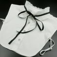 thumbnail image 3 of Yokua Korean Ladies Pleated Ruffles Fake Stand Collar Lace-up Ribbon Bowtie Elegant Detachable Cotton Half-Shirt Dress Sweater Accessory, 3 of 15