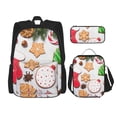thumbnail image 1 of Balery Christmas Gingerbread Cookies Mochila Escolar 3 en 1 para Niños - Mochila Resistente con Lonchera Térmica y Estuche - Mochila Escolar para Niños y Niñas, 1 of 7