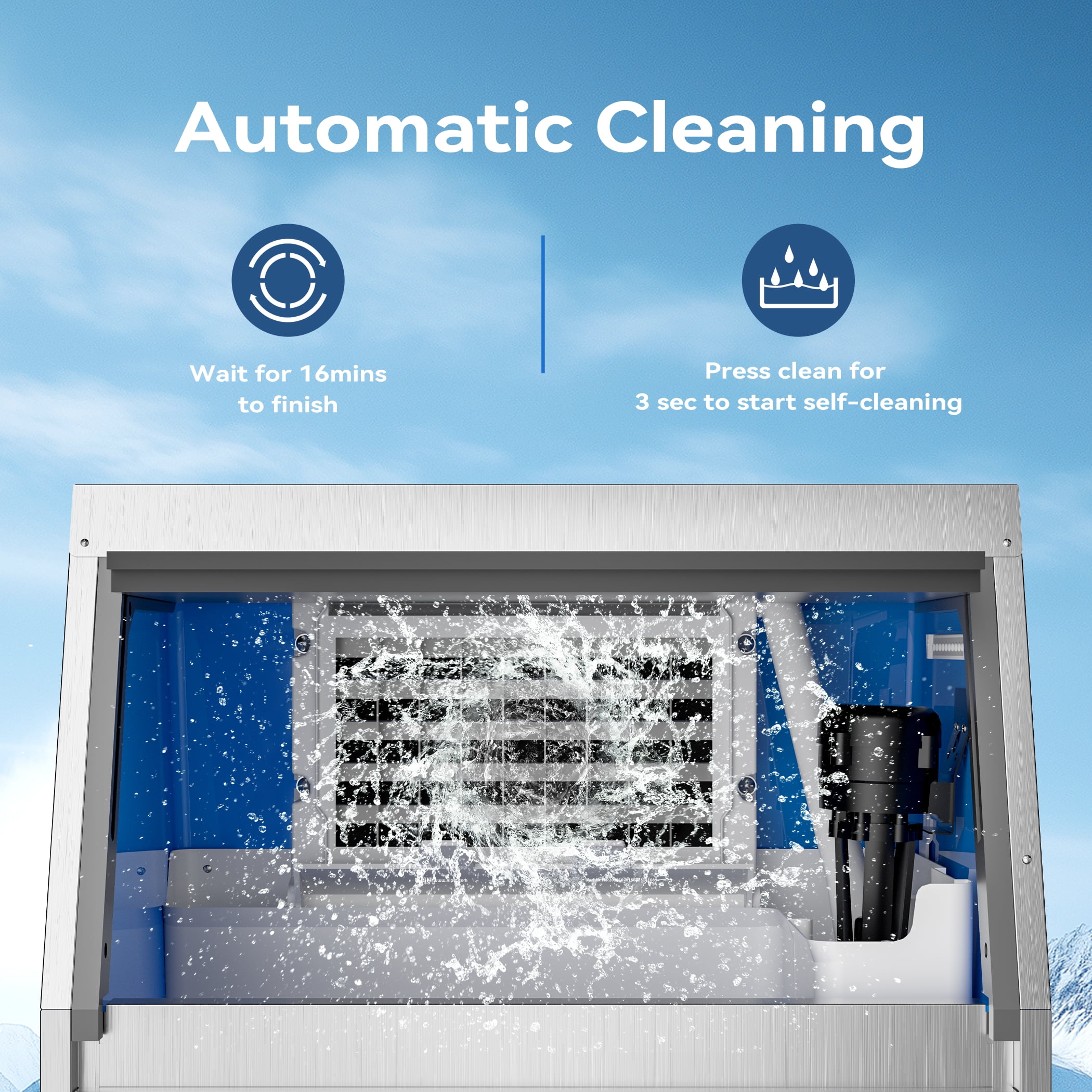 Coolake Commercial Ice Maker 200 lbs/24H, Air Cooled Under Counter Ice Machine with 55 lbs Ice Storage for Home Bar