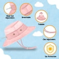 thumbnail image 4 of Protective Baby Bucket Sun Hat With UPF 50+ Protection Adjustable Infant Summer Beach Hats For Boy & Girl Breathable Toddler Swim Pool Play Sunhat With Wide Brim 2-5 Years Pink M, 56 CM, 4 of 5