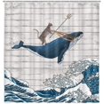 thumbnail image 1 of Cortina de ducha divertida, cortina de ducha para niños lindos, 71 x 71 pulgadas, 11 Feliz Sencillez, 1 of 5