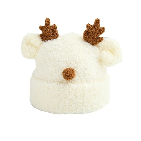 

EUMODR Baby Girl Items Teal Hat Toddler Babys Boys Girls Wool Hat Cute Deer Pullover Hat Thickened Baby Knit Winter Warm Visor Hat
