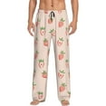 thumbnail image 2 of Picia Strawberries Mens Soft Woven Cotton Elastic Waistband Sleep Pajama Pant Lounge Sleep Pant With Pockets And Drawstring-X-Large, 2 of 9