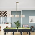 thumbnail image 3 of Livex Lighting Monroe 3-Light Metal & Fabric Linear Chandelier in Antique Brass, 3 of 14
