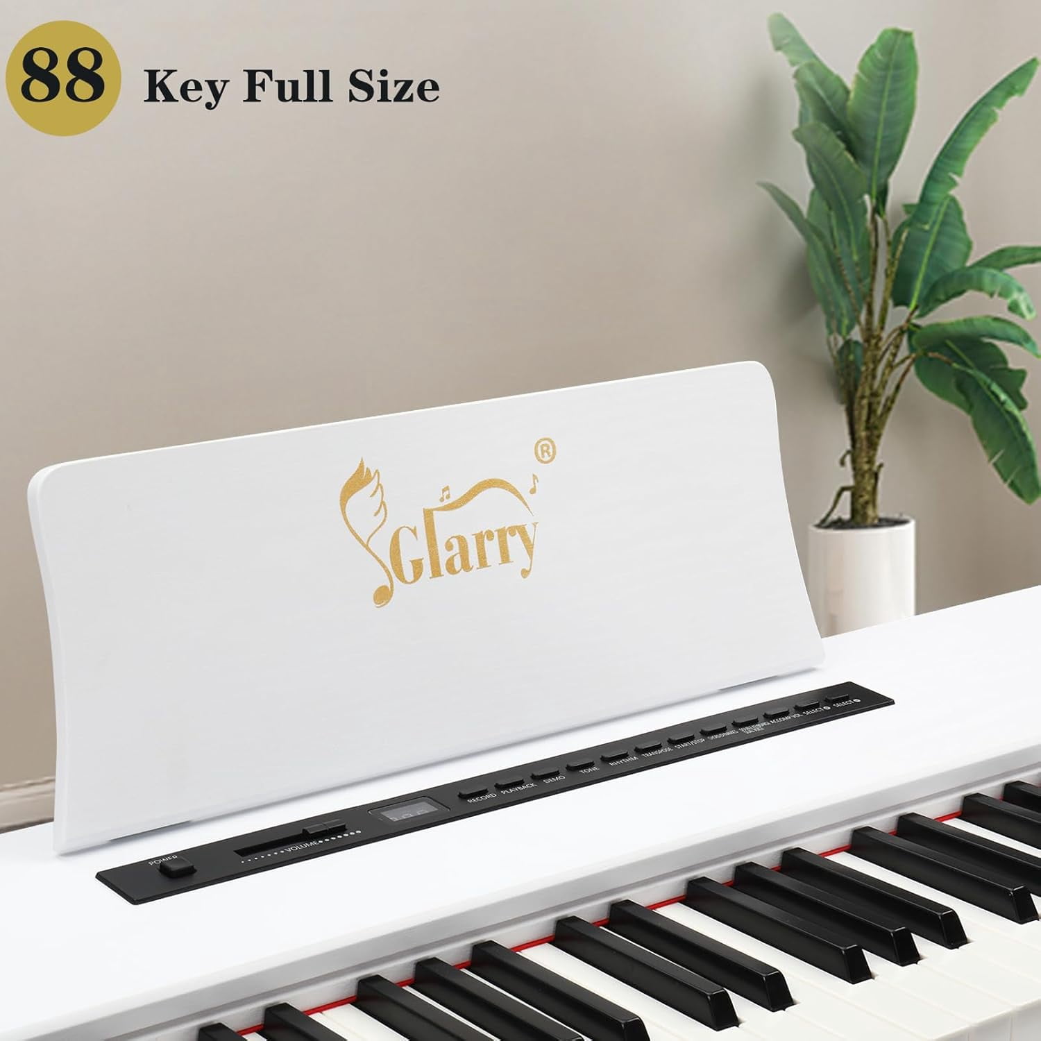 GLARRY Digital Piano 88-Key Home Full Weighted Hammer Heavy Action Digital Piano for All Experience Levels, Beginer, Portable Electric Keyboards Piano, Triple Pedals (Black)