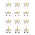thumbnail image 1 of Pegatinas de unicornio para decoración de fiesta de cumpleaños de niñas, suministros de bricolaje, caja de regalo, etiqueta de botella, 24/48 Uds., 1 of 4