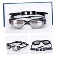 thumbnail image 3 of Swim Goggles in Black with Leak Proof Silicone Frame for Adults, 3 of 8
