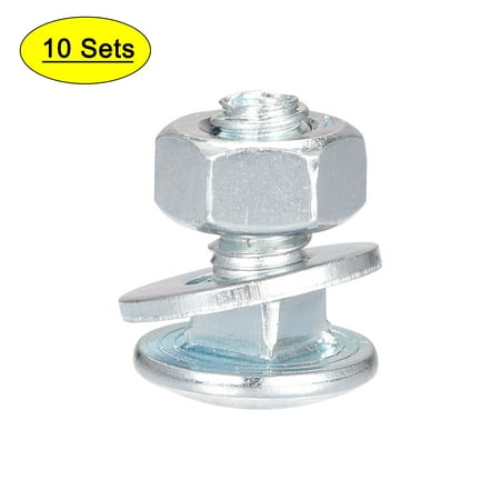 

Uxcell Square Neck Carriage Bolts with Nuts & Washers Carbon Steel Coach Bolt Screw 1/4-20 x 1/2