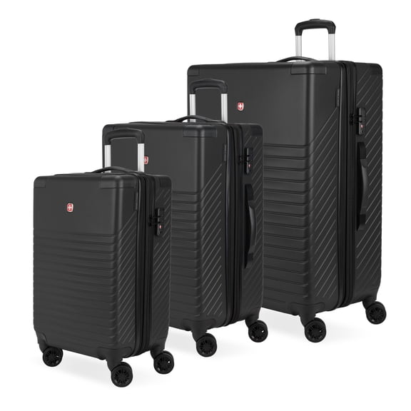 SWISSGEAR Edge Hardside 3-Piece Spinner, Black